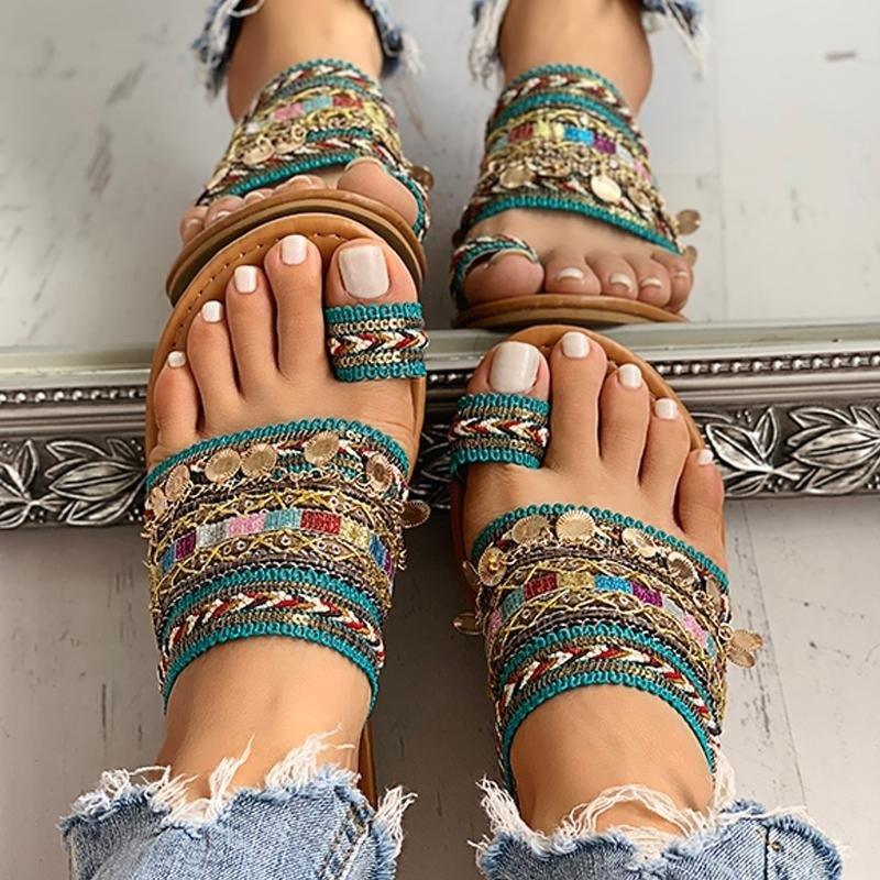 Sandales plates d'été élégantes pour femmes - Confortables et stylées