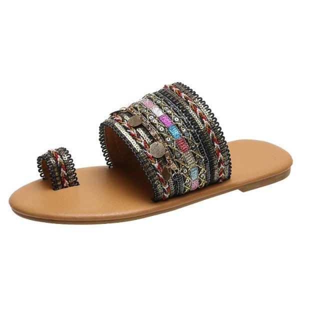 Sandales plates d'été élégantes pour femmes - Confortables et stylées