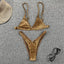Chic Women's Ribbed Triangle Micro Bikini Set - Stylish Beachwear - Korvel