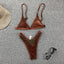 Chic Women's Ribbed Triangle Micro Bikini Set - Stylish Beachwear - Korvel