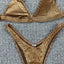 Chic Women's Ribbed Triangle Micro Bikini Set - Stylish Beachwear - Korvel