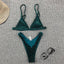 Chic Women's Ribbed Triangle Micro Bikini Set - Stylish Beachwear - Korvel