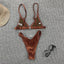 Chic Women's Ribbed Triangle Micro Bikini Set - Stylish Beachwear - Korvel