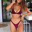 Chic Women's Ribbed Triangle Micro Bikini Set - Stylish Beachwear - Korvel