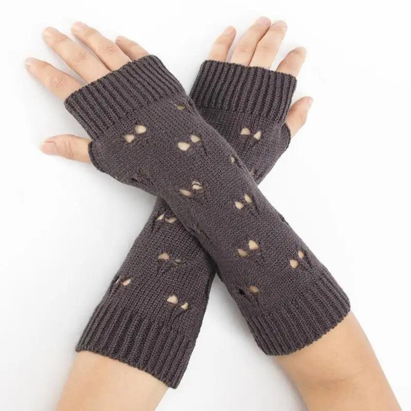 Gants sans doigts vintage pour femmes - Gants d'hiver élégants