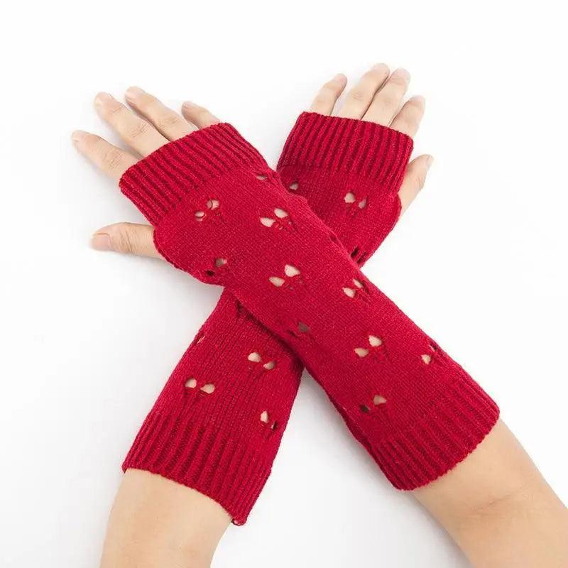 Gants sans doigts vintage pour femmes - Gants d'hiver élégants