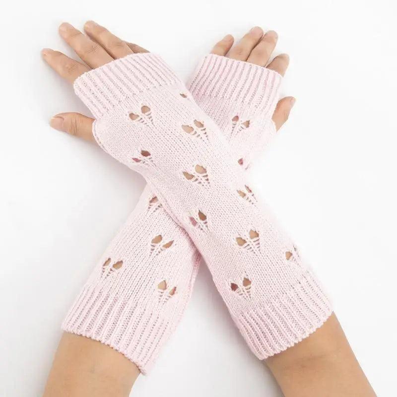 Gants sans doigts vintage pour femmes - Gants d'hiver élégants