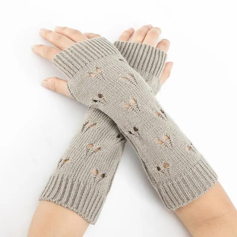 Gants sans doigts vintage pour femmes - Gants d'hiver élégants