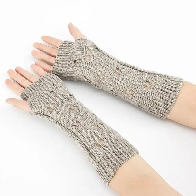 Gants sans doigts vintage pour femmes - Gants d'hiver élégants