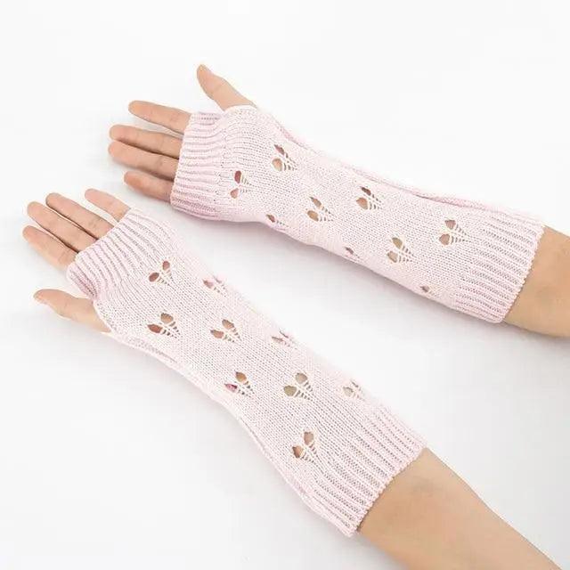 Gants sans doigts vintage pour femmes - Gants d'hiver élégants