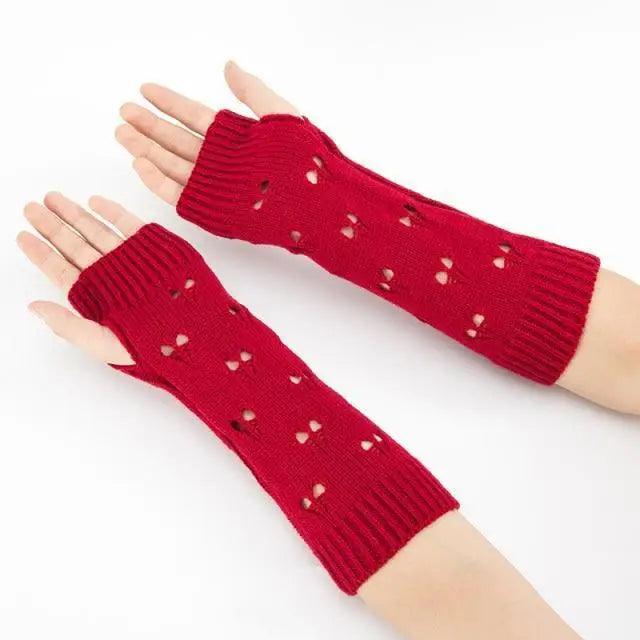 Gants sans doigts vintage pour femmes - Gants d'hiver élégants