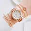 Montre à Quartz pour Femme en Or Rose de Luxe avec Cadran en Diamant