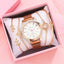 Montre à Quartz pour Femme en Or Rose de Luxe avec Cadran en Diamant