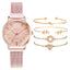 Montre à Quartz pour Femme en Or Rose de Luxe avec Cadran en Diamant