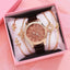 Montre à Quartz pour Femme en Or Rose de Luxe avec Cadran en Diamant