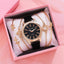 Montre à Quartz pour Femme en Or Rose de Luxe avec Cadran en Diamant