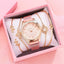 Montre à Quartz pour Femme en Or Rose de Luxe avec Cadran en Diamant