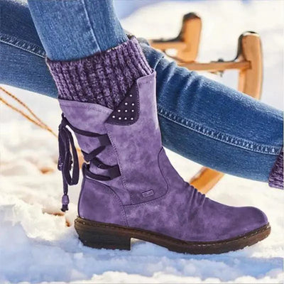 Bottes d'hiver pour femmes avec talons en sabot - Confort à la mode