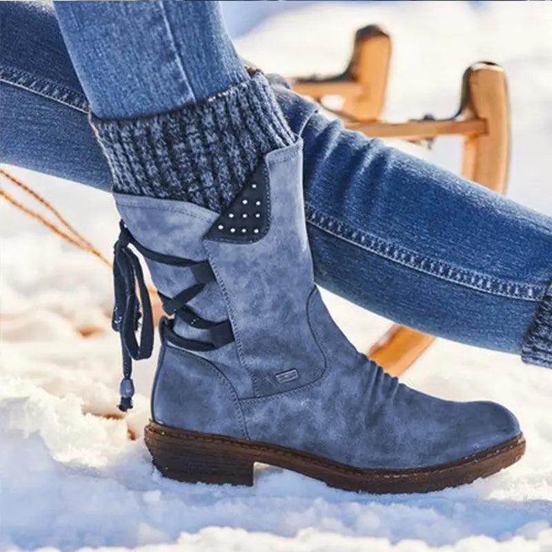 Women’s Winter Boots with Hoof Heels - Fashionable Comfort
