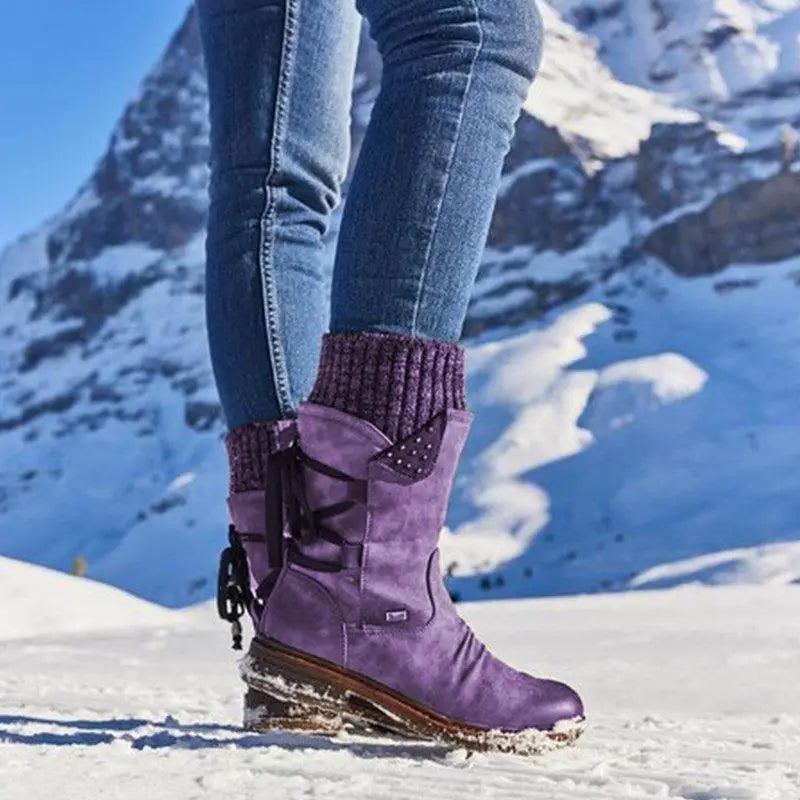 Women’s Winter Boots with Hoof Heels - Fashionable Comfort