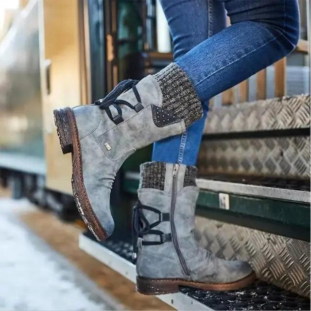 Women’s Winter Boots with Hoof Heels - Fashionable Comfort