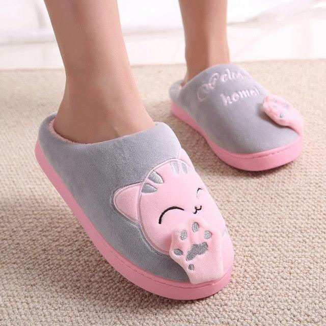 Chaussons en fourrure d'hiver pour femmes - Doux et antidérapants