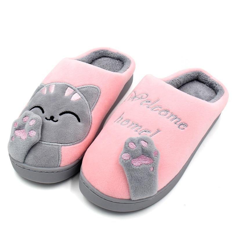 Chaussons en fourrure d'hiver pour femmes - Doux et antidérapants