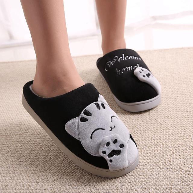 Chaussons en fourrure d'hiver pour femmes - Doux et antidérapants