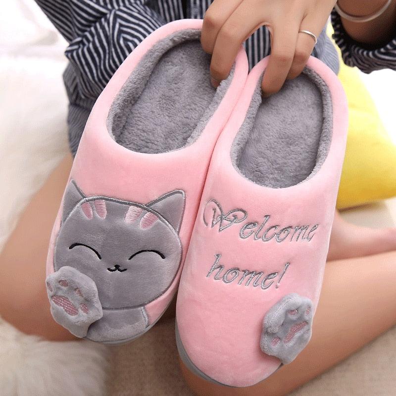 Chaussons en fourrure d'hiver pour femmes - Doux et antidérapants
