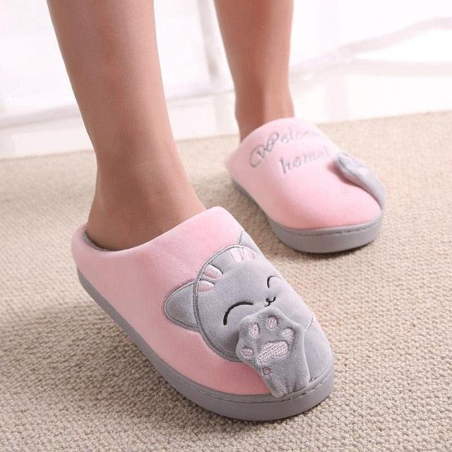 Chaussons en fourrure d'hiver pour femmes - Doux et antidérapants