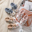 Chaussons d'hiver en élan pour femmes - Chaussures de maison douces et antidérapantes