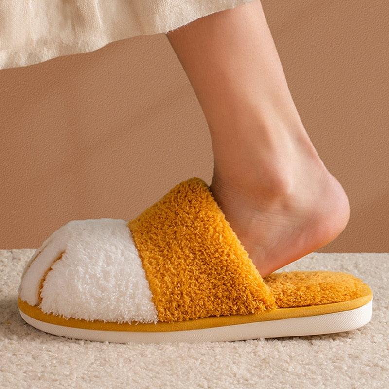 Zapatillas de casa de felpa para mujer - Antideslizantes para interiores