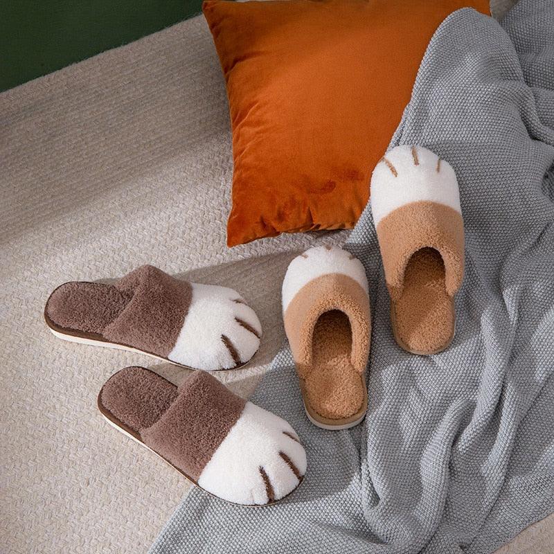 Zapatillas de casa de felpa para mujer - Antideslizantes para interiores
