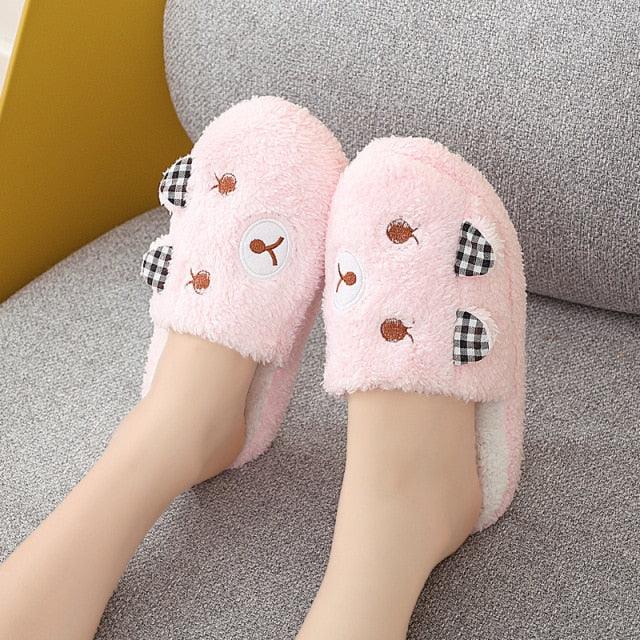 Zapatillas de casa de felpa para mujer - Antideslizantes para interiores