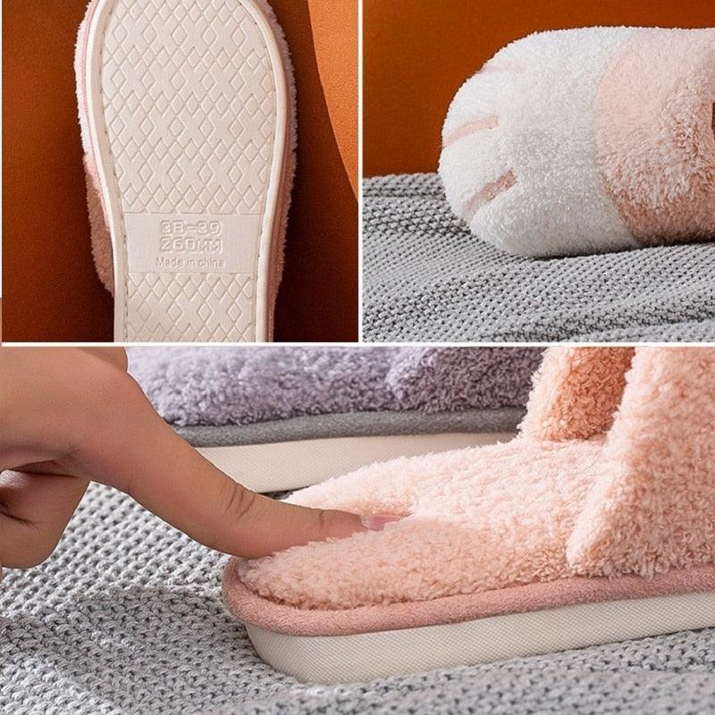 Zapatillas de casa de felpa para mujer - Antideslizantes para interiores