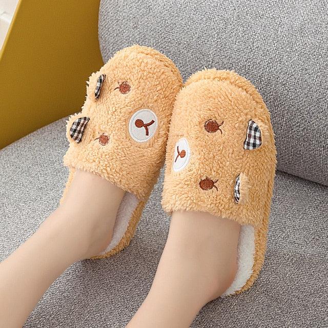 Zapatillas de casa de felpa para mujer - Antideslizantes para interiores