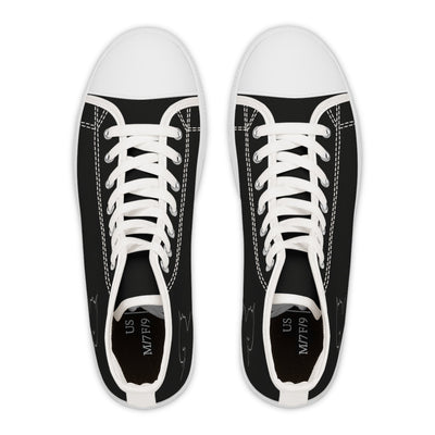 Baskets montantes noires pour femmes – Chaussures à déclaration parodique politique