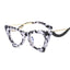 Elegantes montura de gafas de ojo de gato para mujeres con lentes transparentes