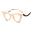 Elegantes montura de gafas de ojo de gato para mujeres con lentes transparentes
