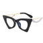 Elegantes montura de gafas de ojo de gato para mujeres con lentes transparentes