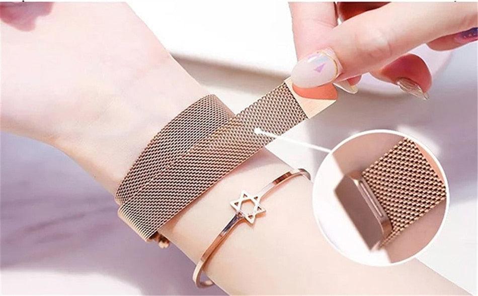 Montre à Quartz Étoile du Ciel en Or Rose pour Femmes