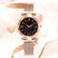 Montre à Quartz Étoile du Ciel en Or Rose pour Femmes