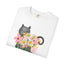 T-shirt floral pour femmes avec chat