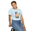 T-shirt floral pour femmes avec chat