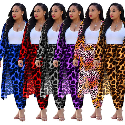 Women's Long-Sleeved Leopard Print Suitcoat