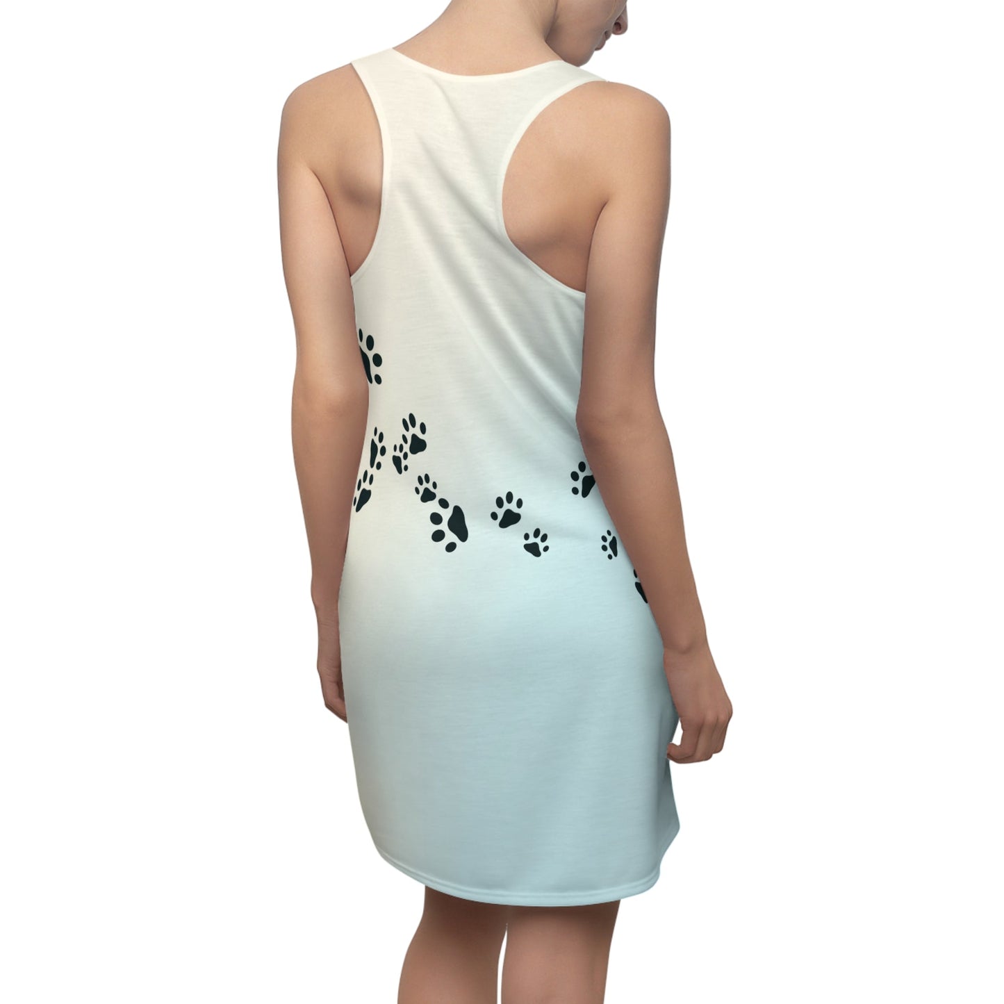Robe à dos nageur pour femmes avec un design de motif de patte ludique