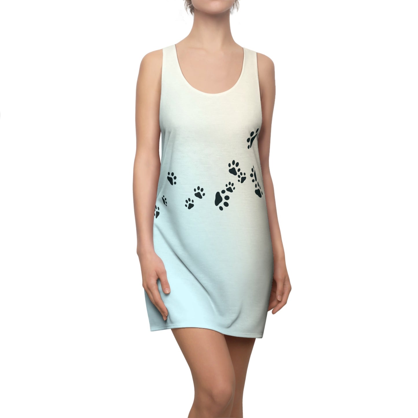 Robe à dos nageur pour femmes avec un design de motif de patte ludique