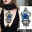 Calcomanía de Tatuaje Temporal Impermeable de Flor Azul de Lujo