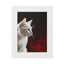 Charming White Cat Art Print with Elegant Passepartout Frame - Korvel
