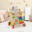 Pousse et tire en bois naturel pour bébé avec rangement
